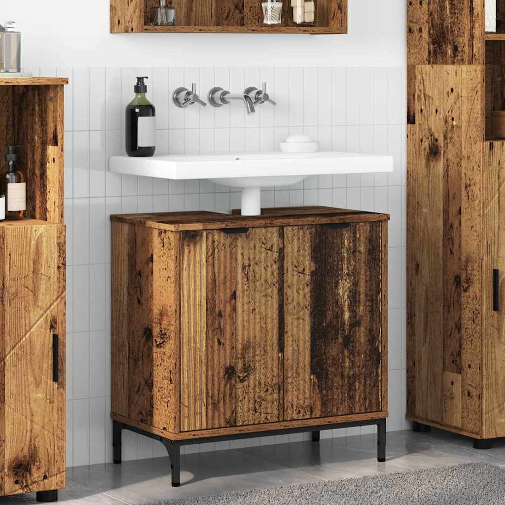 Badkamertenk te kast Oud Hout 60,5 x 33,5 x 61 cm Bewerkt hout is nu te koop bij PeponiXL, paradijselijk wonen!