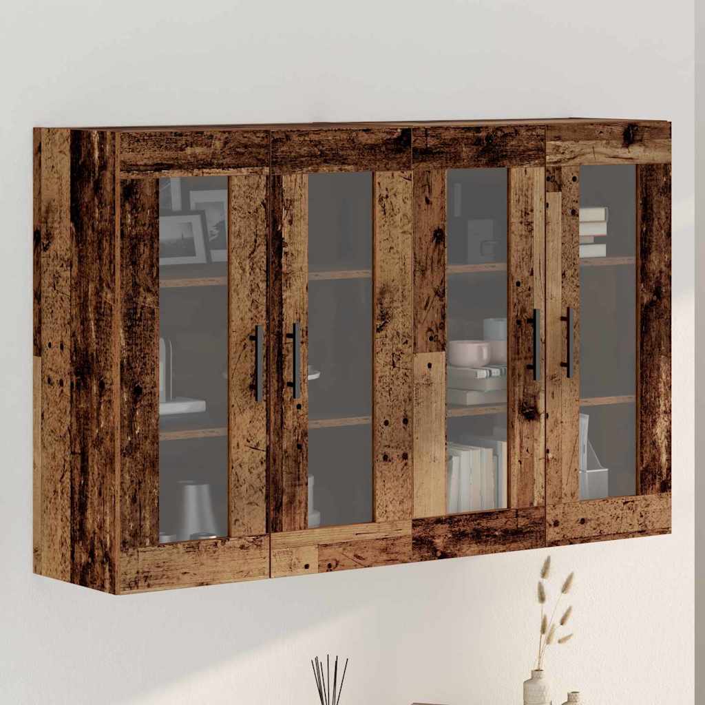 Wandgemonteerde Kasten 2 pcs Oud hout 69,5 x 34 x 90 cm is nu te koop bij PeponiXL, paradijselijk wonen!