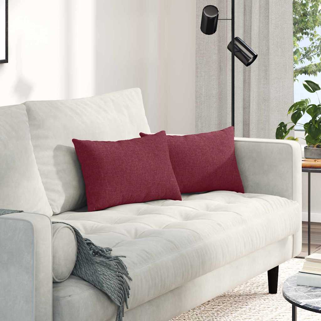 Sofa Kussens 2 pcs Wijnrood 50 x 30 cm Stof is nu te koop bij PeponiXL, paradijselijk wonen!