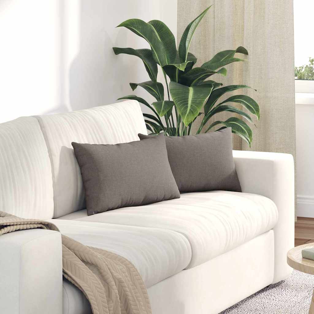 Sofa Kussens 2 pcs Taupe 50 x 30 cm Stof is nu te koop bij PeponiXL, paradijselijk wonen!