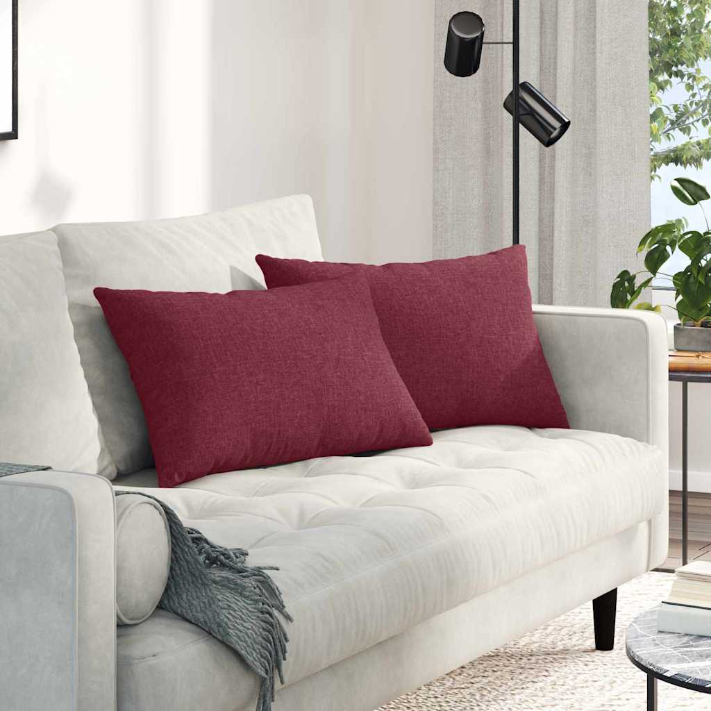 Sofa Kussens 2 pcs Wijnrood 60 x 40 cm Stof is nu te koop bij PeponiXL, paradijselijk wonen!