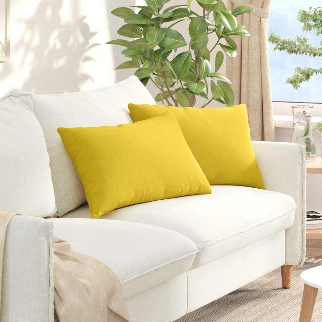 Sofa Kussens 2 pcs Lichtgeel 60 x 40 cm Stof is nu te koop bij PeponiXL, paradijselijk wonen!