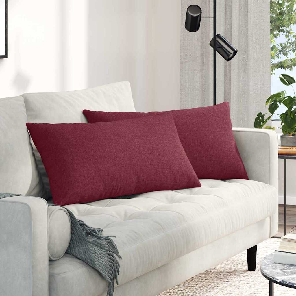 Sofa Kussens 2 pcs Wijnrood 80 x 40 cm Stof is nu te koop bij PeponiXL, paradijselijk wonen!