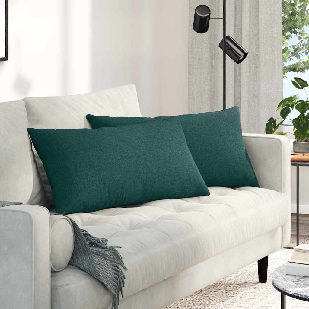 Sofa Kussens 2 pcs Donkergroen 80 x 40 cm Stof is nu te koop bij PeponiXL, paradijselijk wonen!