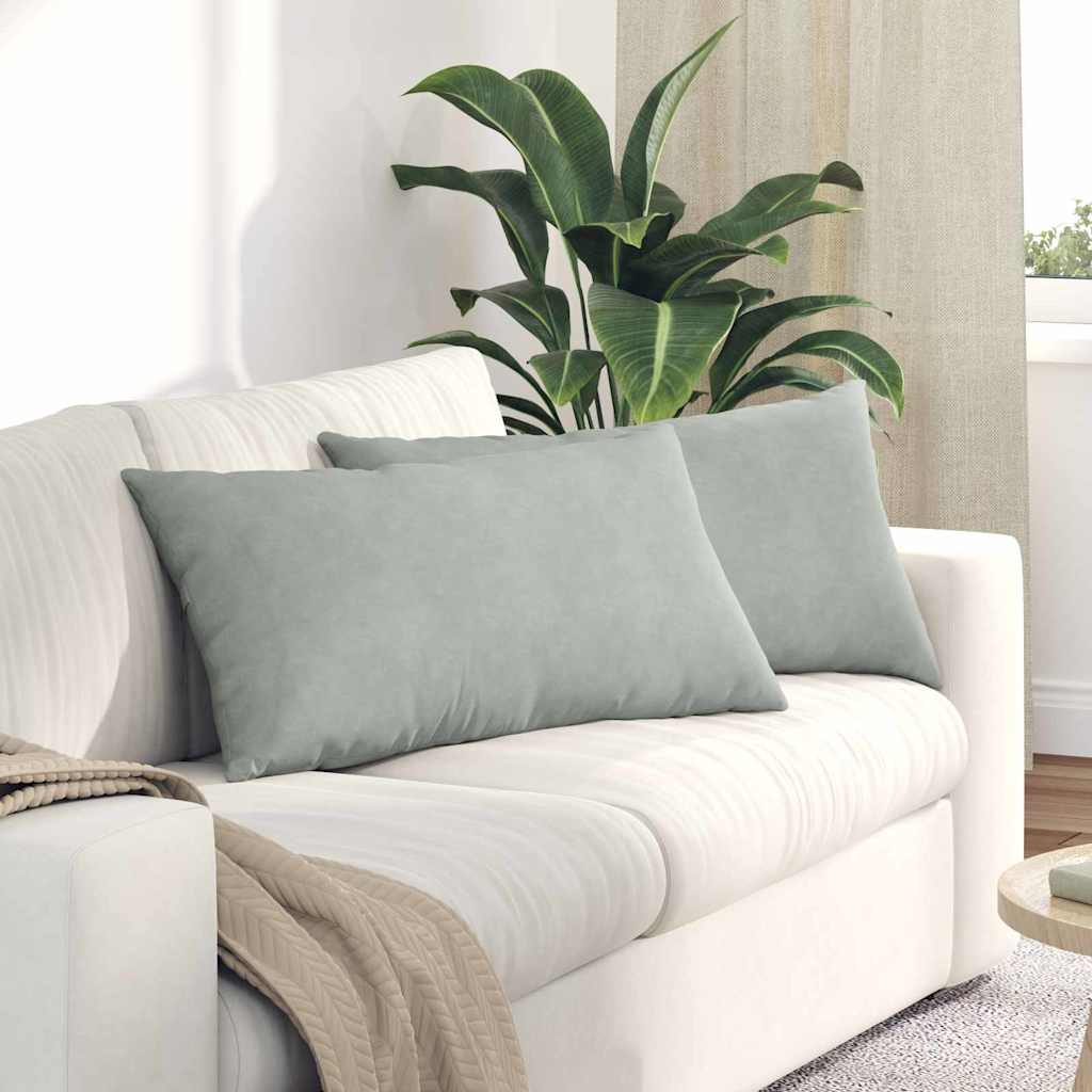 Sofa Kussens 2 stuks Lichtgrijs 80 x 40 cm Cordstof is nu te koop bij PeponiXL, paradijselijk wonen!
