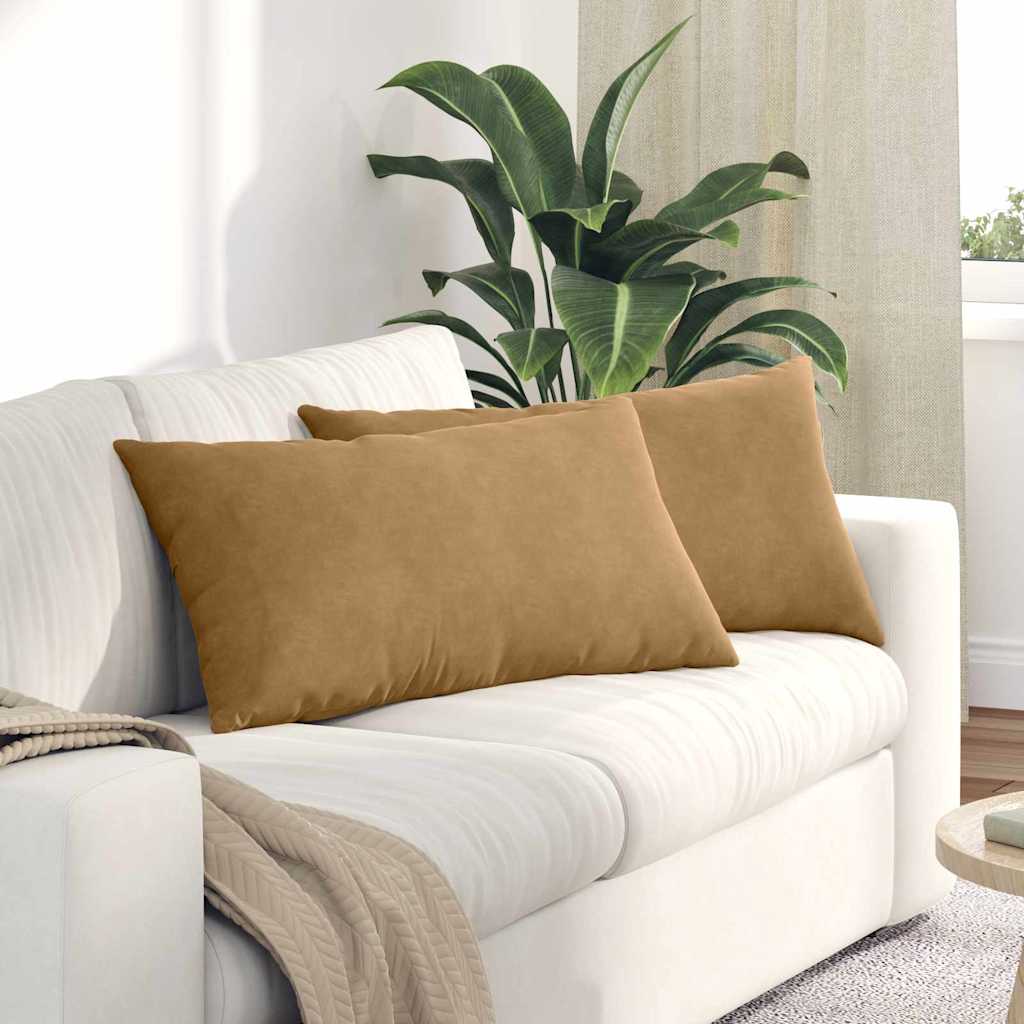 Sofa Kussens 2 stuks Bruin 80 x 40 cm Cordstof is nu te koop bij PeponiXL, paradijselijk wonen!