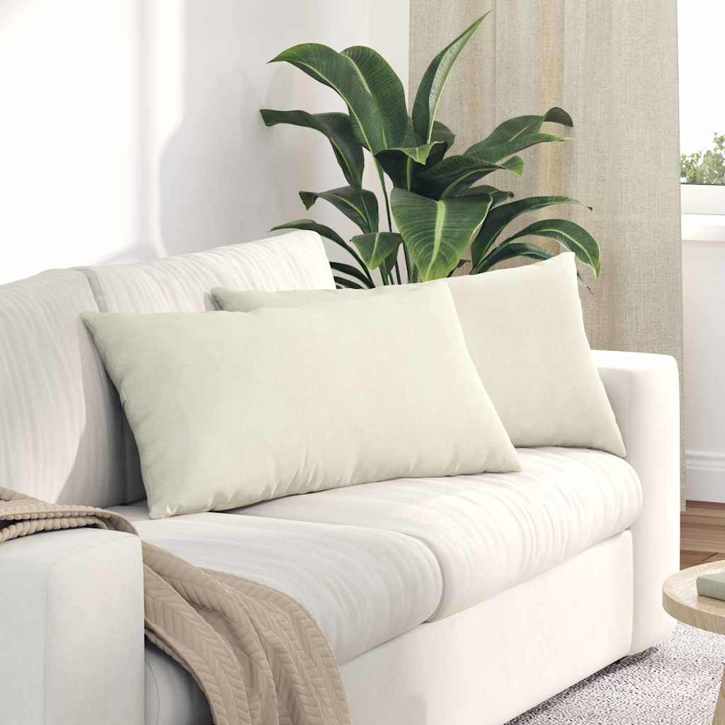 Sofa Kussens 2 stuks Crème 80 x 40 cm Cordstof is nu te koop bij PeponiXL, paradijselijk wonen!