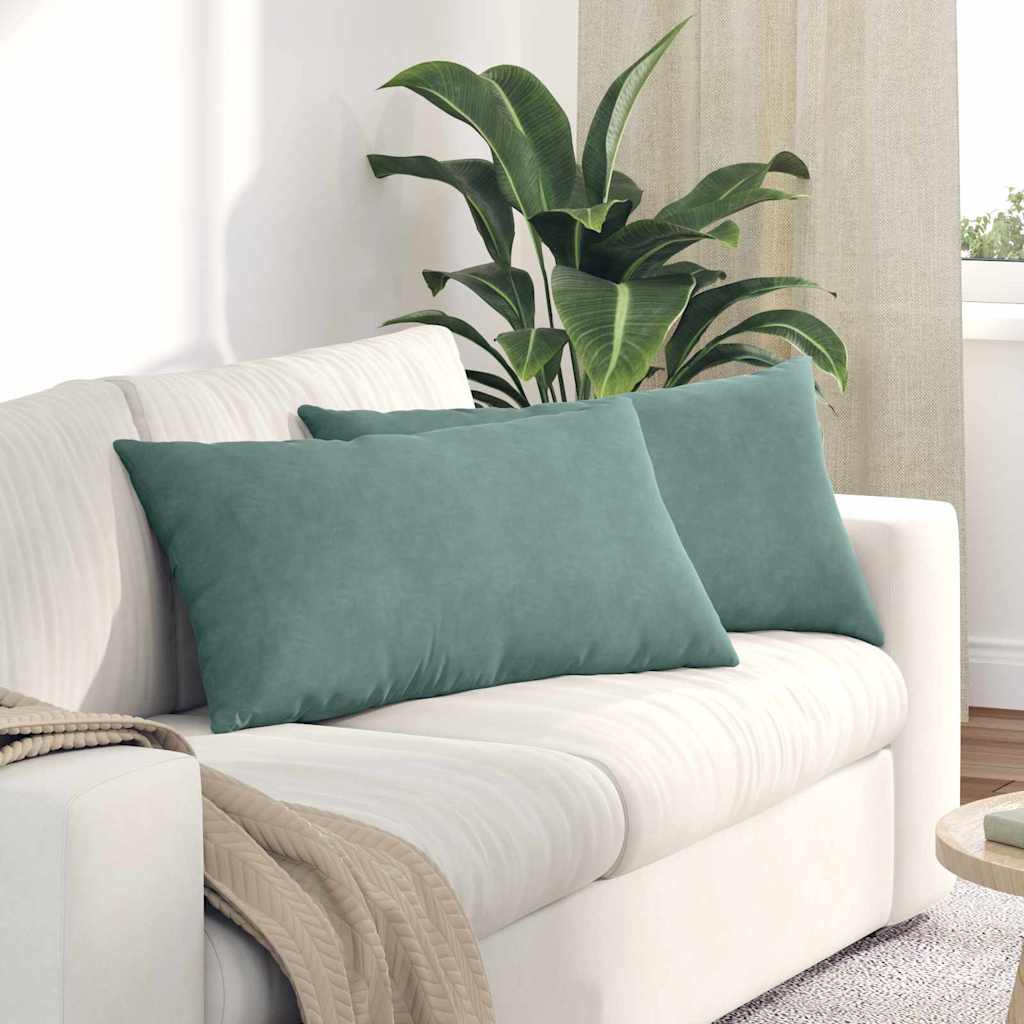 Sofa Kussens 2 stuks Zeegroen 80 x 40 cm Cordstof is nu te koop bij PeponiXL, paradijselijk wonen!