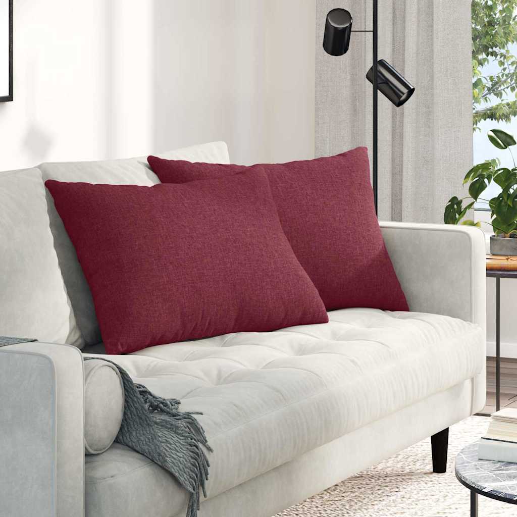 Sofa Kussens 2 pcs Wijnrood 70 x 50 cm Stof is nu te koop bij PeponiXL, paradijselijk wonen!