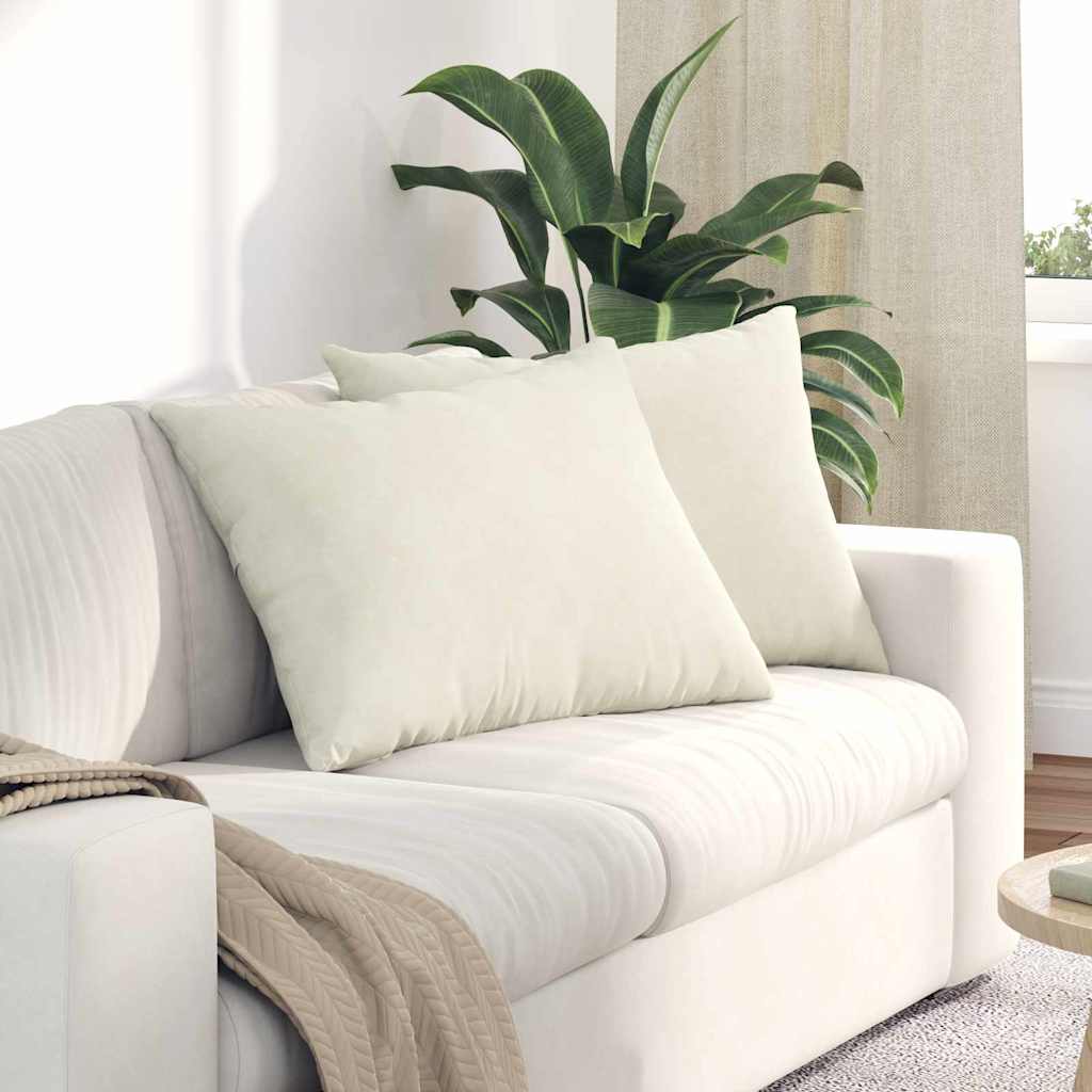 Sofa Kussens 2 stuks Crème 70 x 50 cm Cordstof is nu te koop bij PeponiXL, paradijselijk wonen!