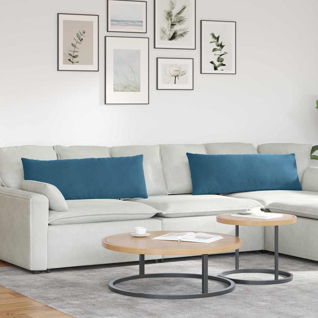 Sofa Kussens 2 stuks Blauw 120 x 40 cm Cordstof is nu te koop bij PeponiXL, paradijselijk wonen!