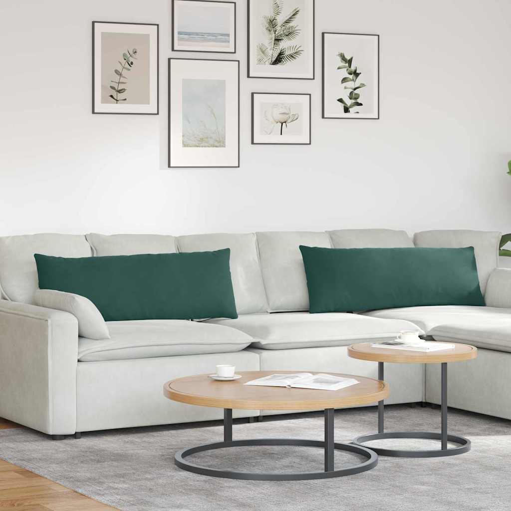 Sofa Kussens 2 stuks Donkergroen 120 x 40 cm Cordstof is nu te koop bij PeponiXL, paradijselijk wonen!