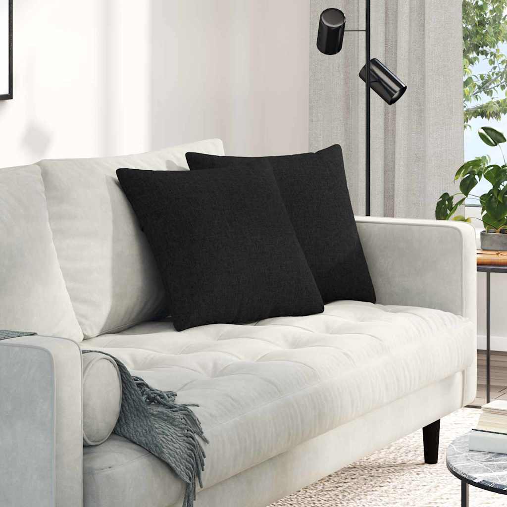 Sofa Kussens 2 pcs Zwart 45 x 45 cm Stof is nu te koop bij PeponiXL, paradijselijk wonen!