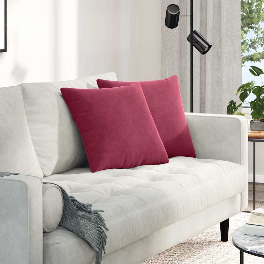 Sofa Kussens 2 stuks Wijnrood 45 x 45 cm Cordstof is nu te koop bij PeponiXL, paradijselijk wonen!