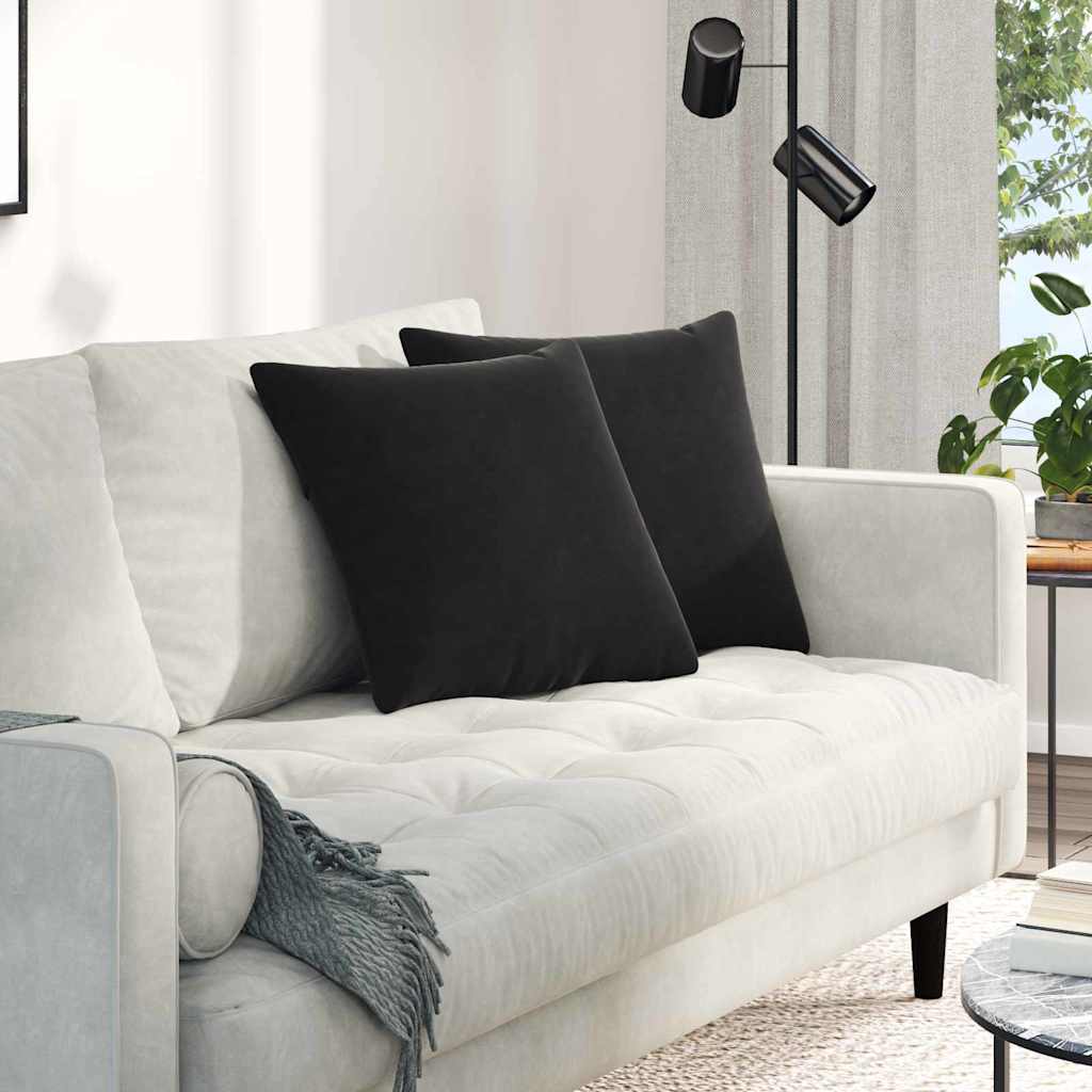 Sofa Kussens 2 stuks Zwart 45 x 45 cm Cordstof is nu te koop bij PeponiXL, paradijselijk wonen!