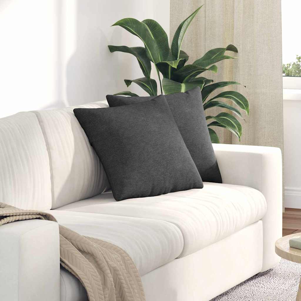 Sofa Kussens 2 stuks Donkergrijs 45 x 45 cm Cordstof is nu te koop bij PeponiXL, paradijselijk wonen!