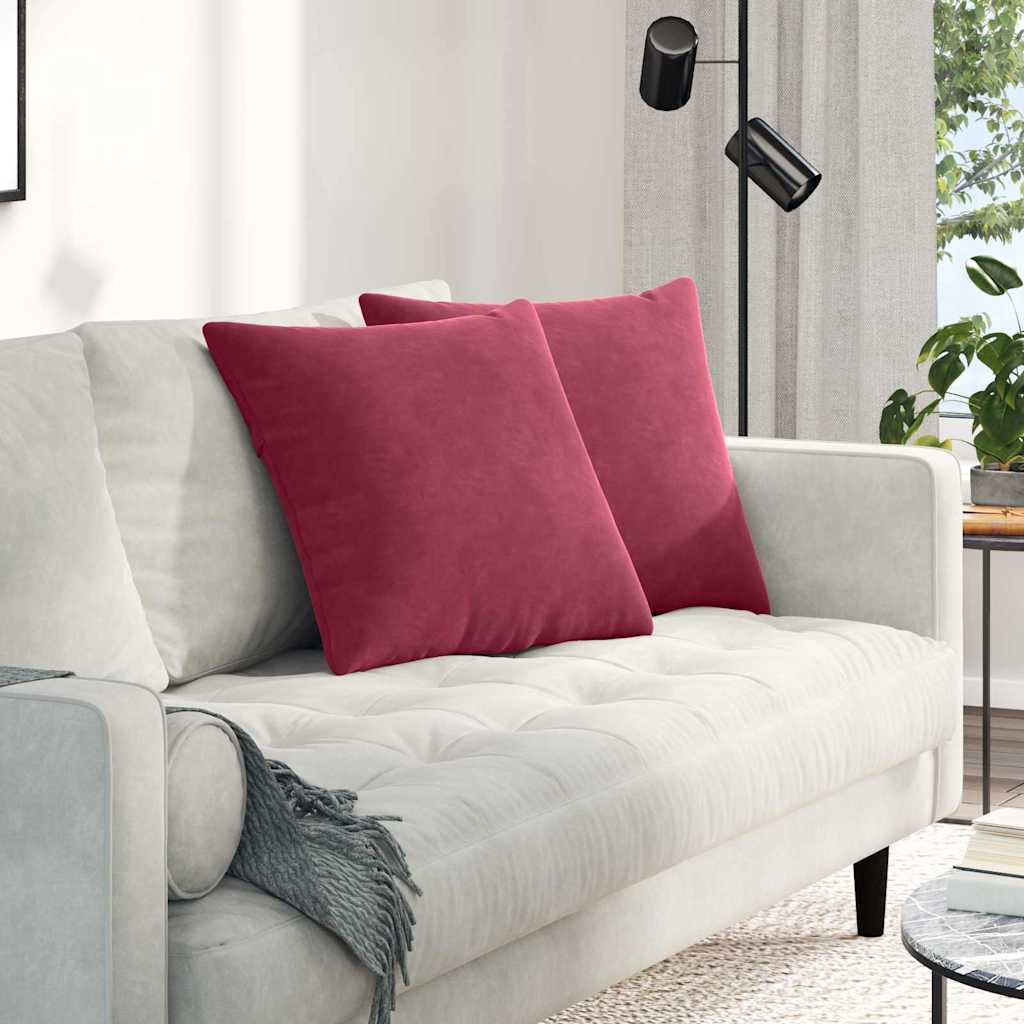 Sofa Kussens 2 stuks Wijnrood 50 x 50 cm Cordstof is nu te koop bij PeponiXL, paradijselijk wonen!