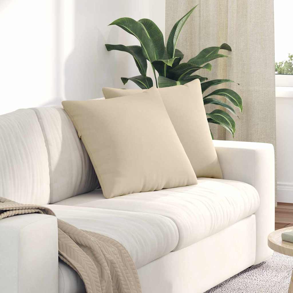 Sofa Kussens 2 stuks Crème 50 x 50 cm Stof is nu te koop bij PeponiXL, paradijselijk wonen!