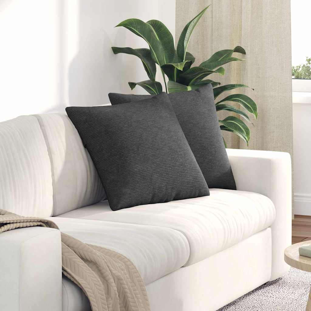 Sofa Kussens 2 stuks Donkergrijs 50 x 50 cm Cordstof is nu te koop bij PeponiXL, paradijselijk wonen!