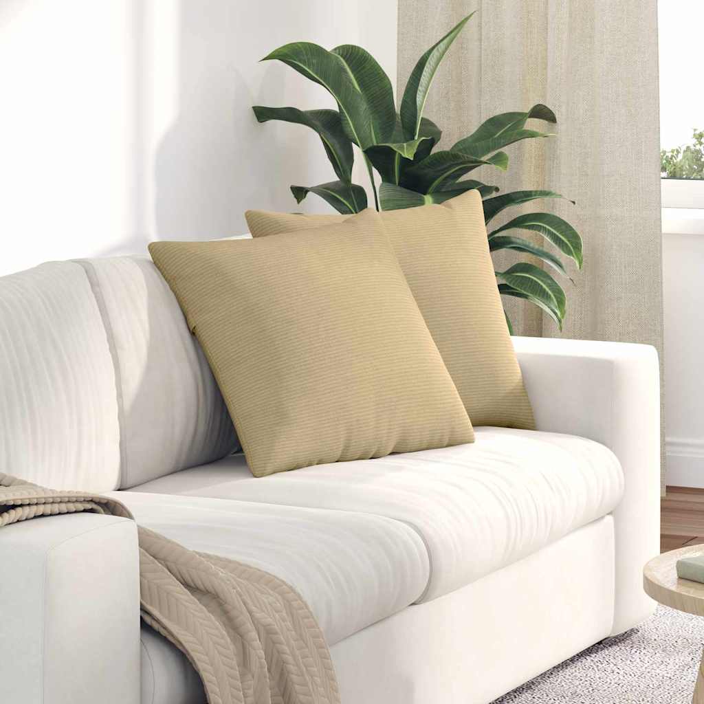 Sofa Kussens 2 stuks Grijs groen 50 x 50 cm Cordstof is nu te koop bij PeponiXL, paradijselijk wonen!