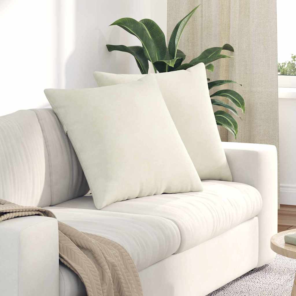 Sofa Kussens 2 stuks Crème 60 x 60 cm Cordstof is nu te koop bij PeponiXL, paradijselijk wonen!