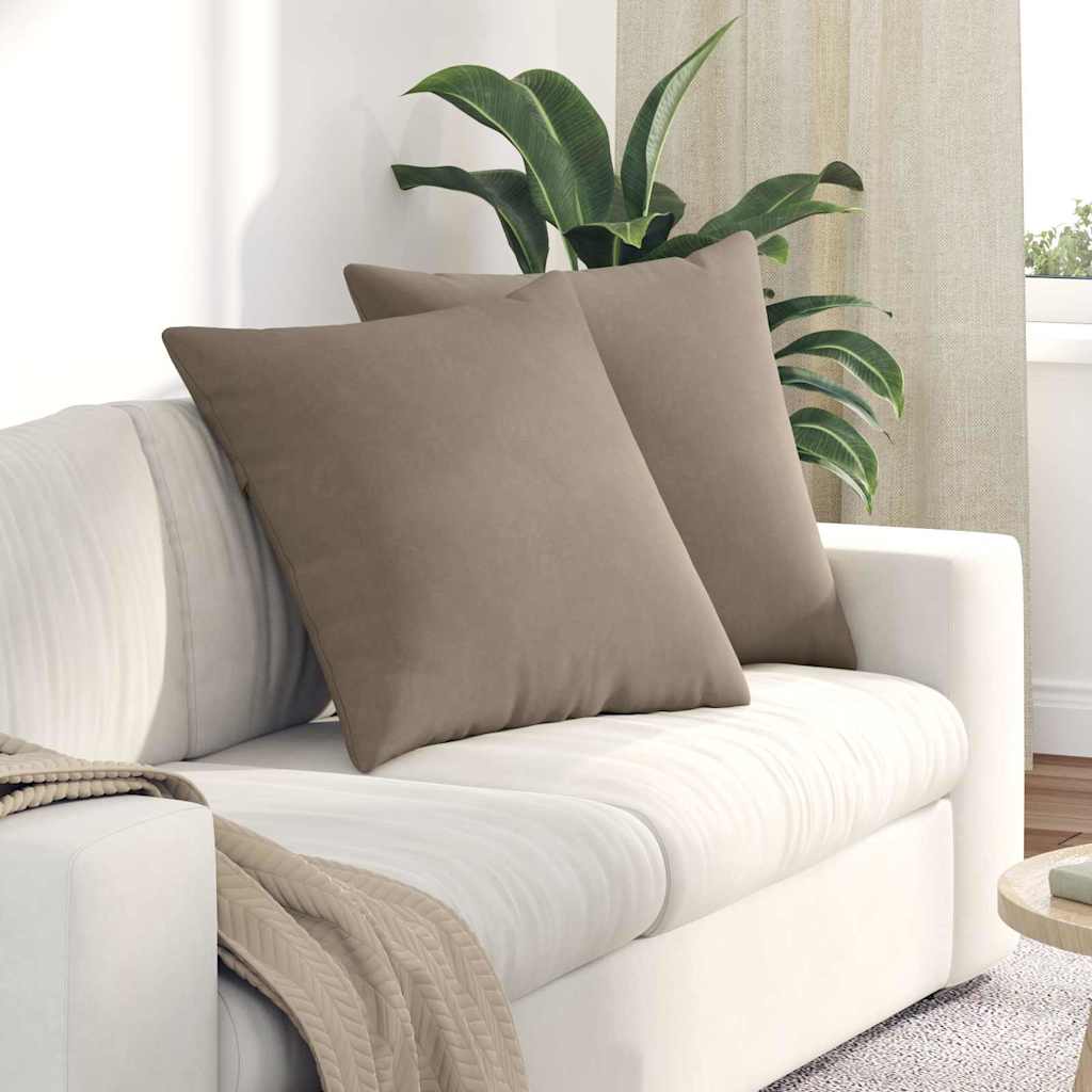 Sofa Kussens 2 stuks Taupe 60 x 60 cm Stof is nu te koop bij PeponiXL, paradijselijk wonen!