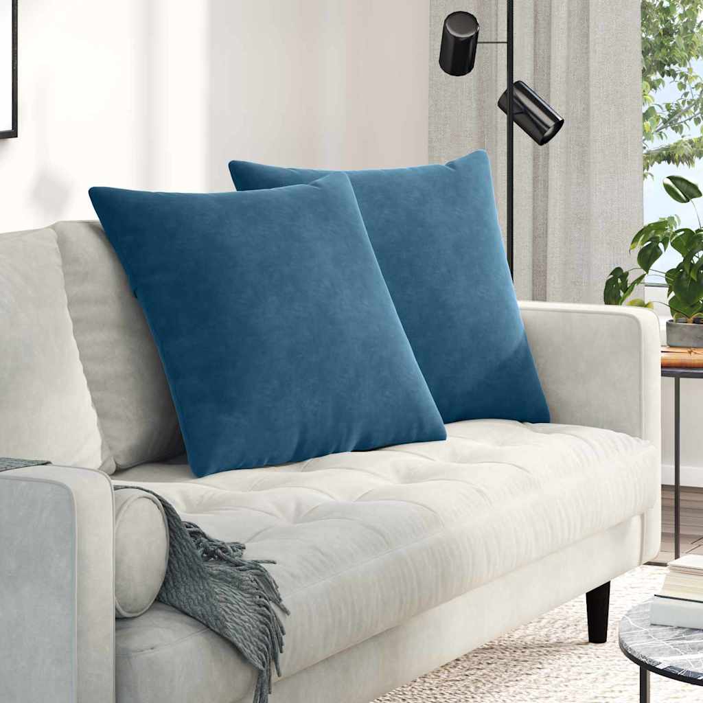 Sofa Kussens 2 stuks Blauw 80 x 80 cm Cordstof is nu te koop bij PeponiXL, paradijselijk wonen!