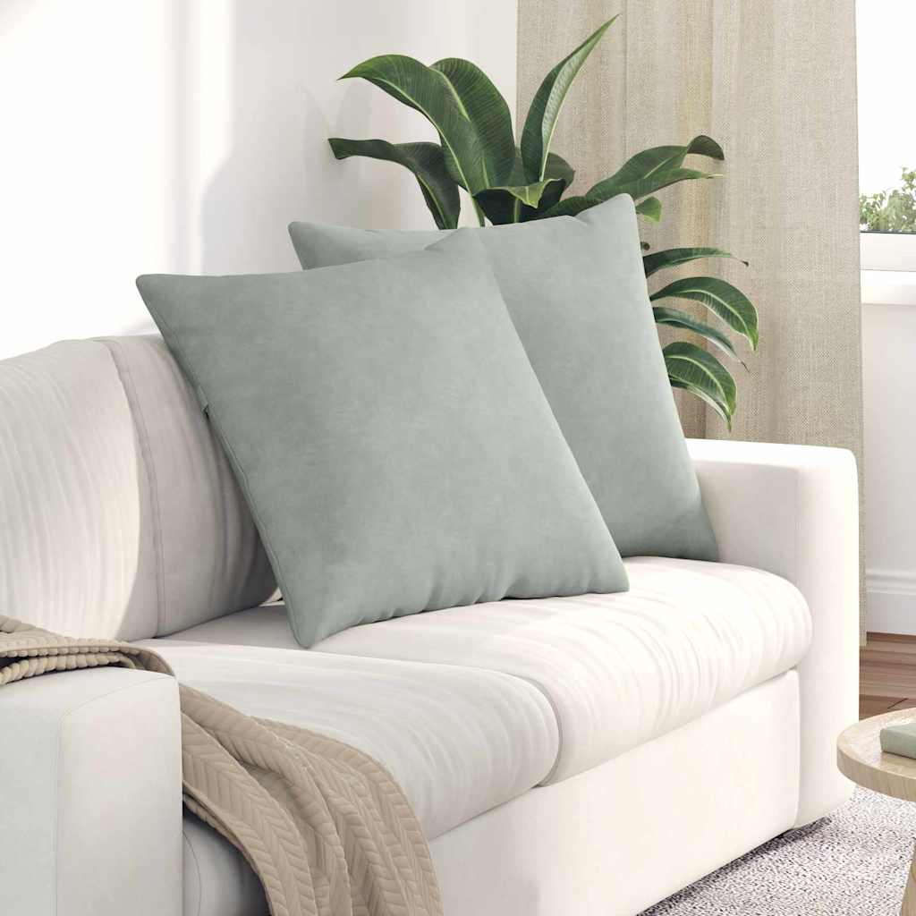 Sofa Kussens 2 stuks Lichtgrijs 80 x 80 cm Cordstof is nu te koop bij PeponiXL, paradijselijk wonen!