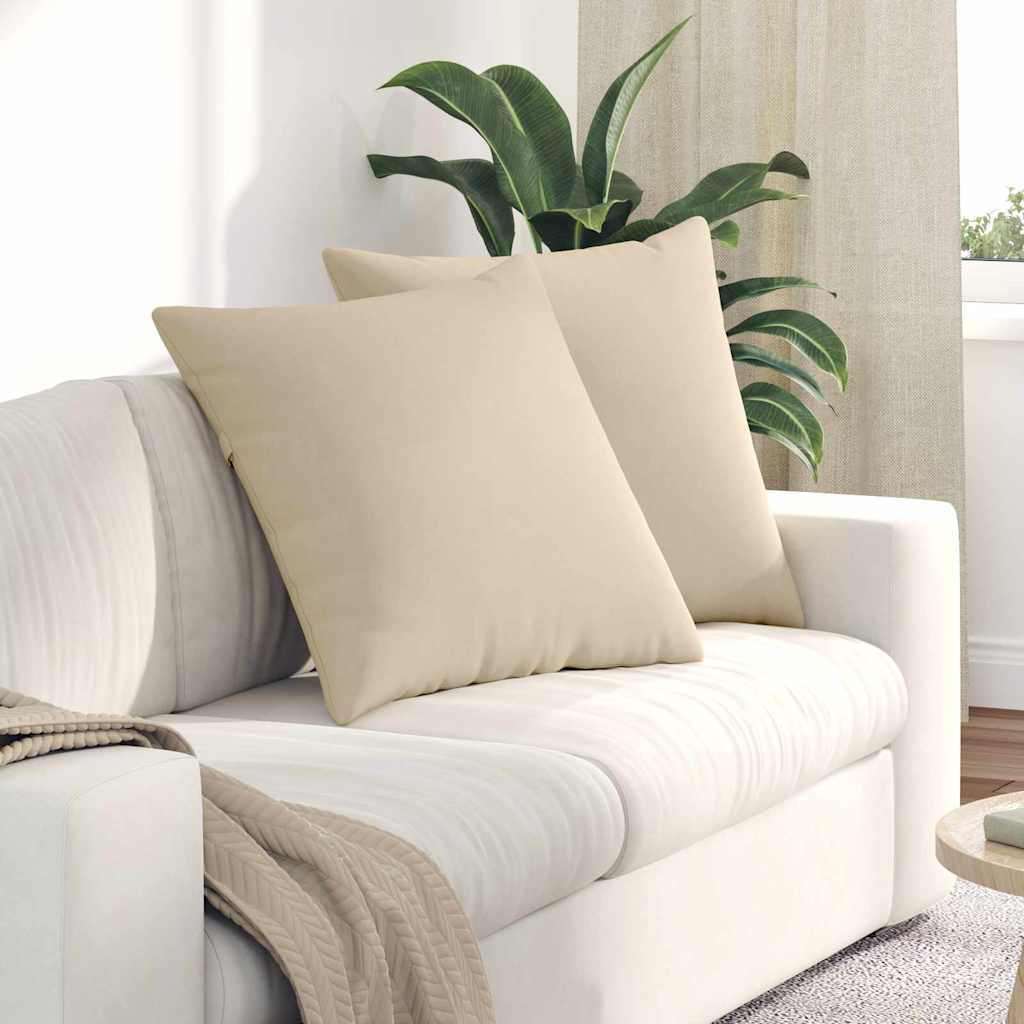 Sofa Kussens 2 stuks Crème 80 x 80 cm Stof is nu te koop bij PeponiXL, paradijselijk wonen!