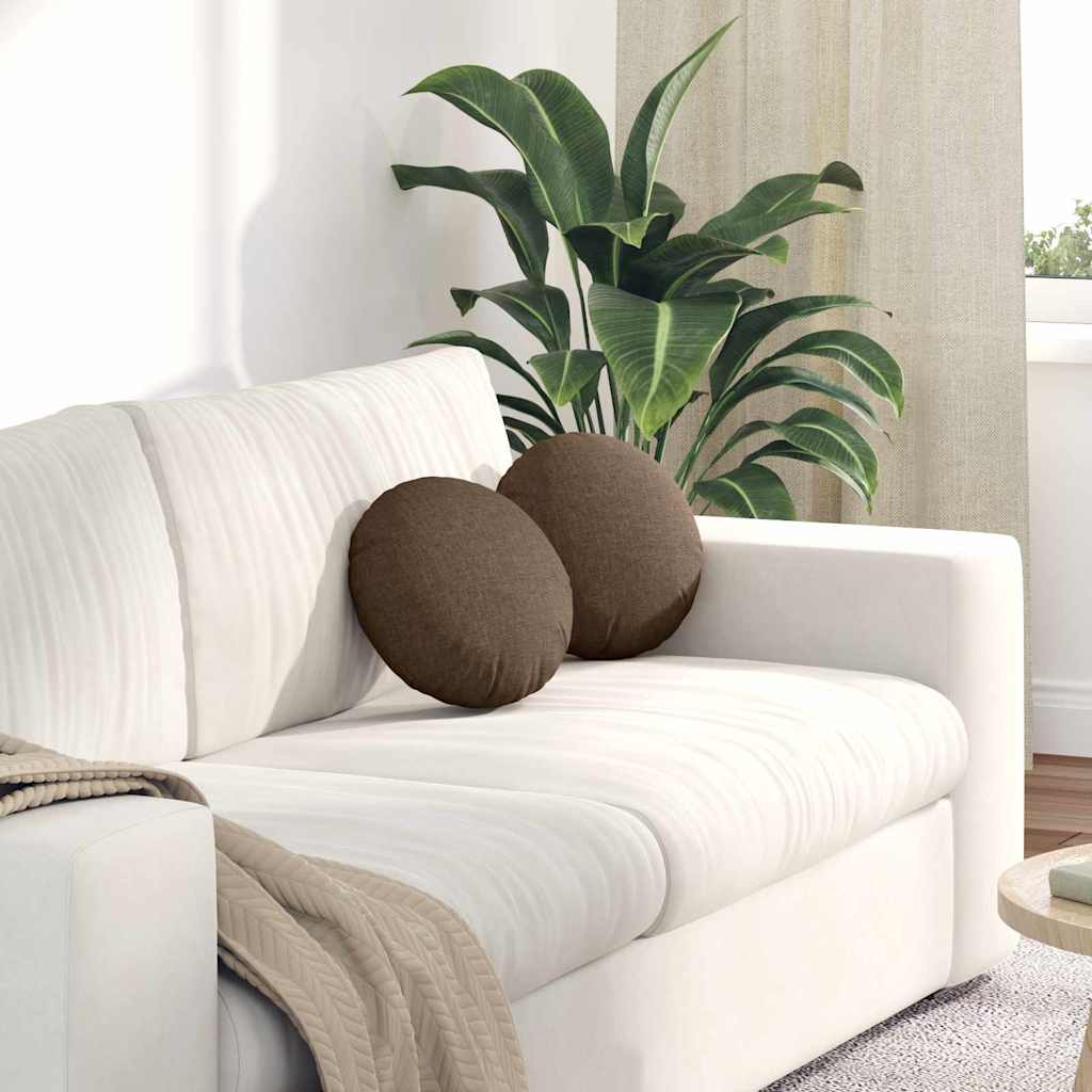 Zitkussens 2 pcs Bruin Ø30 x 13 cm Stof is nu te koop bij PeponiXL, paradijselijk wonen!