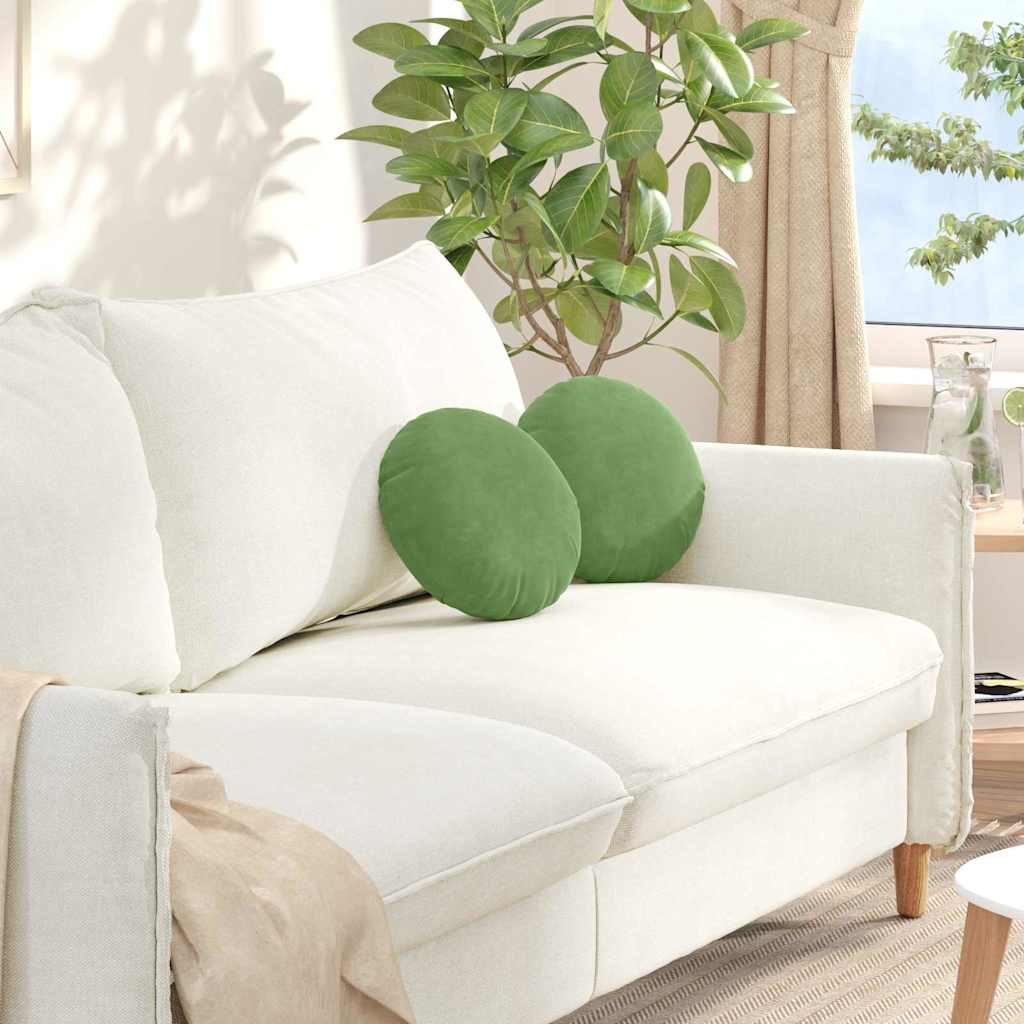 Zitkussens 2 pcs Lichtgroen Ø30 x 13 cm Fluweel is nu te koop bij PeponiXL, paradijselijk wonen!