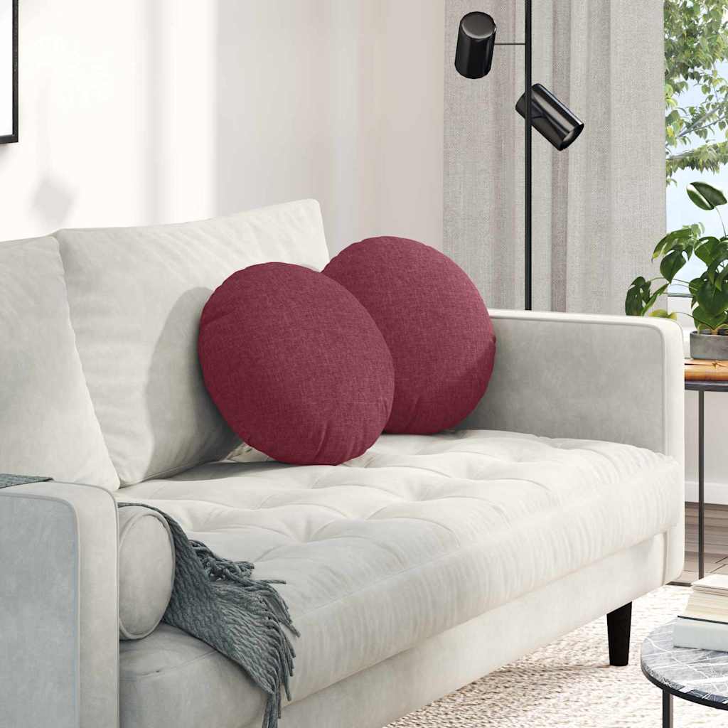 Zitkussens 2 pcs Wijnrood Ø40 x 13 cm Stof is nu te koop bij PeponiXL, paradijselijk wonen!