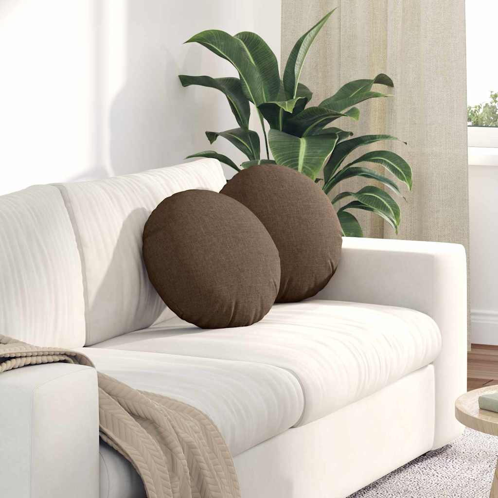 Zitkussens 2 pcs Bruin Ø40 x 13 cm Stof is nu te koop bij PeponiXL, paradijselijk wonen!