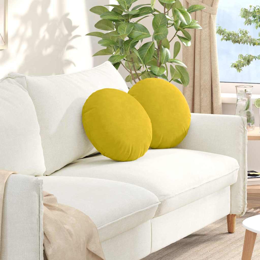 Zitkussens 2 stuks Geel Ø 40 x 13 cm Fluweel is nu te koop bij PeponiXL, paradijselijk wonen!