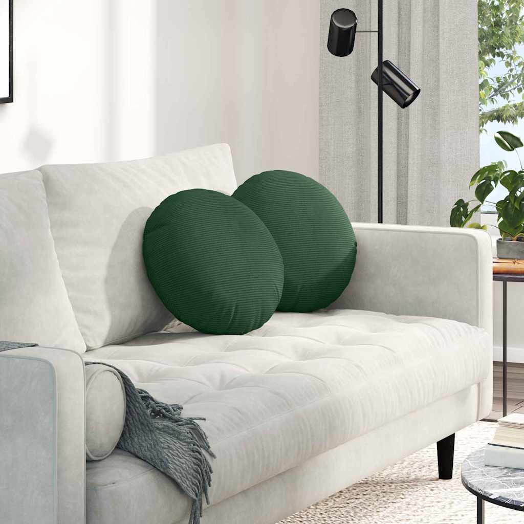 Zitkussens 2 pcs Donkergroen Ø 40 cm Katoen Stof is nu te koop bij PeponiXL, paradijselijk wonen!
