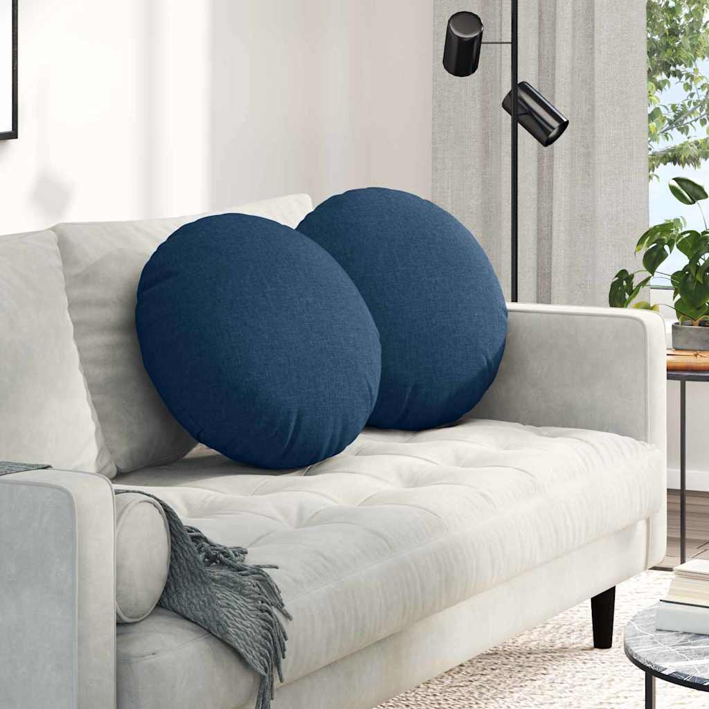Zitkussens 2 pcs Blauw Ø50 x 19 cm Stof is nu te koop bij PeponiXL, paradijselijk wonen!