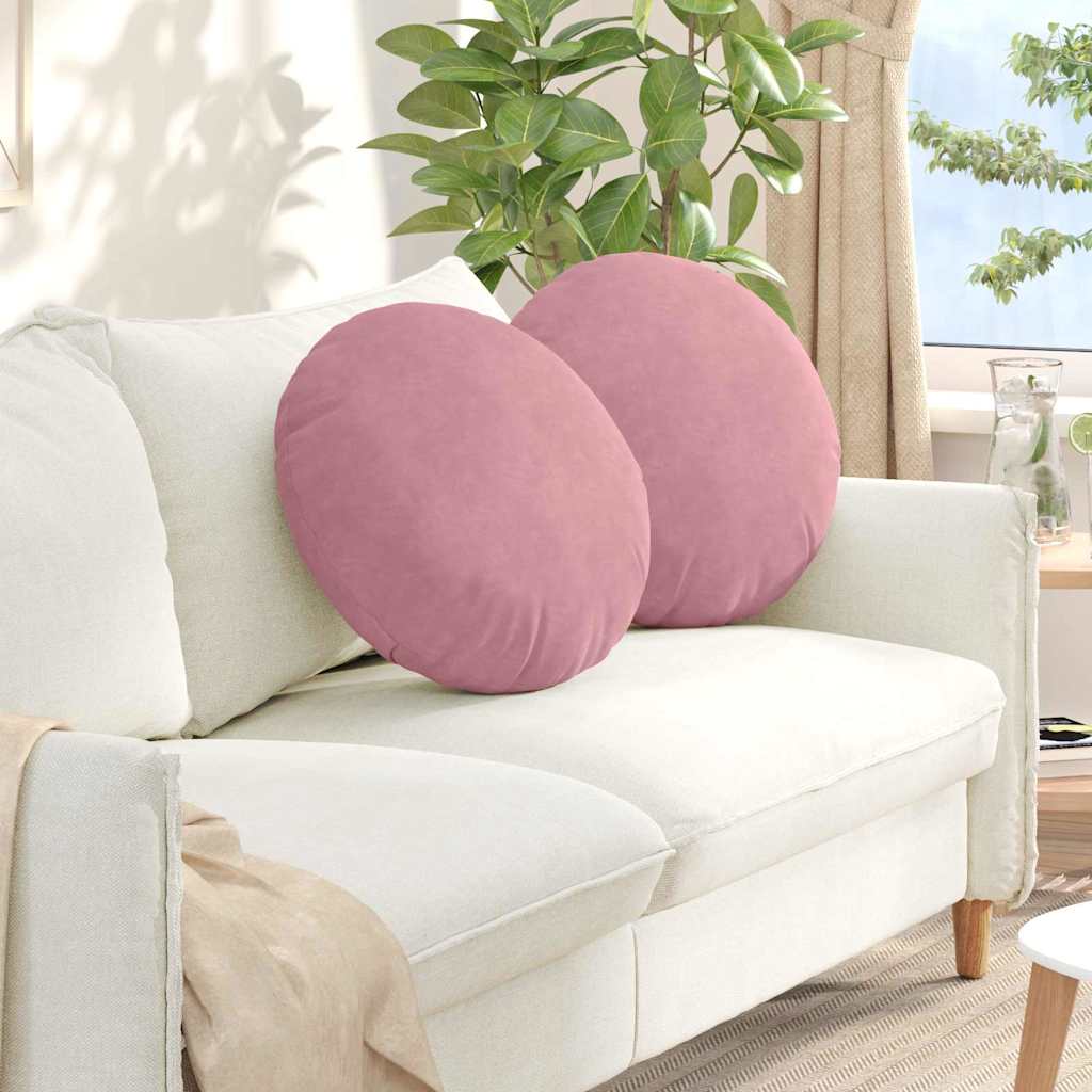Zitkussens 2 pcs Roze Ø50 x 19 cm Fluweel is nu te koop bij PeponiXL, paradijselijk wonen!
