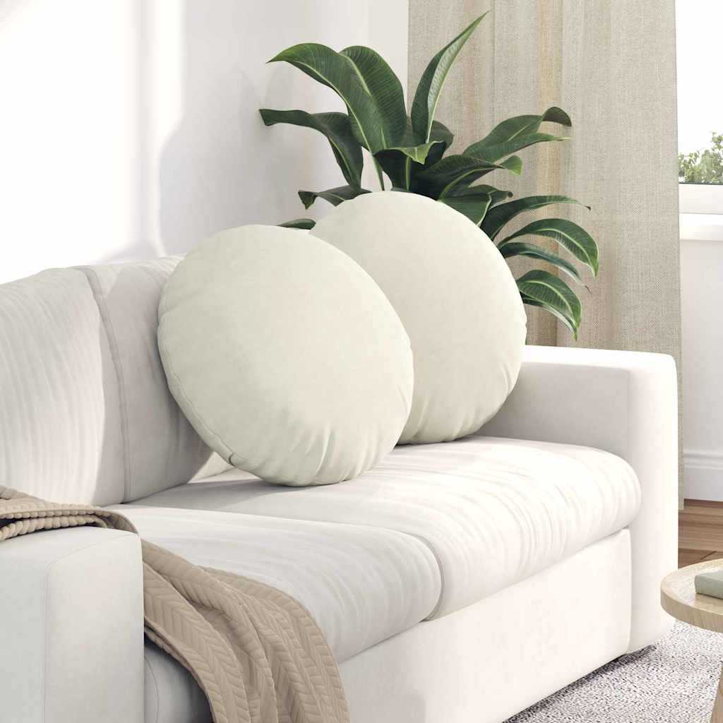 Zitkussens 2 pcs Crème Ø50 x 19 cm Fluweel is nu te koop bij PeponiXL, paradijselijk wonen!