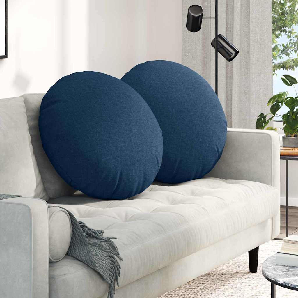 Zitkussens 2 pcs Blauw Ø60 x 21 cm Stof is nu te koop bij PeponiXL, paradijselijk wonen!