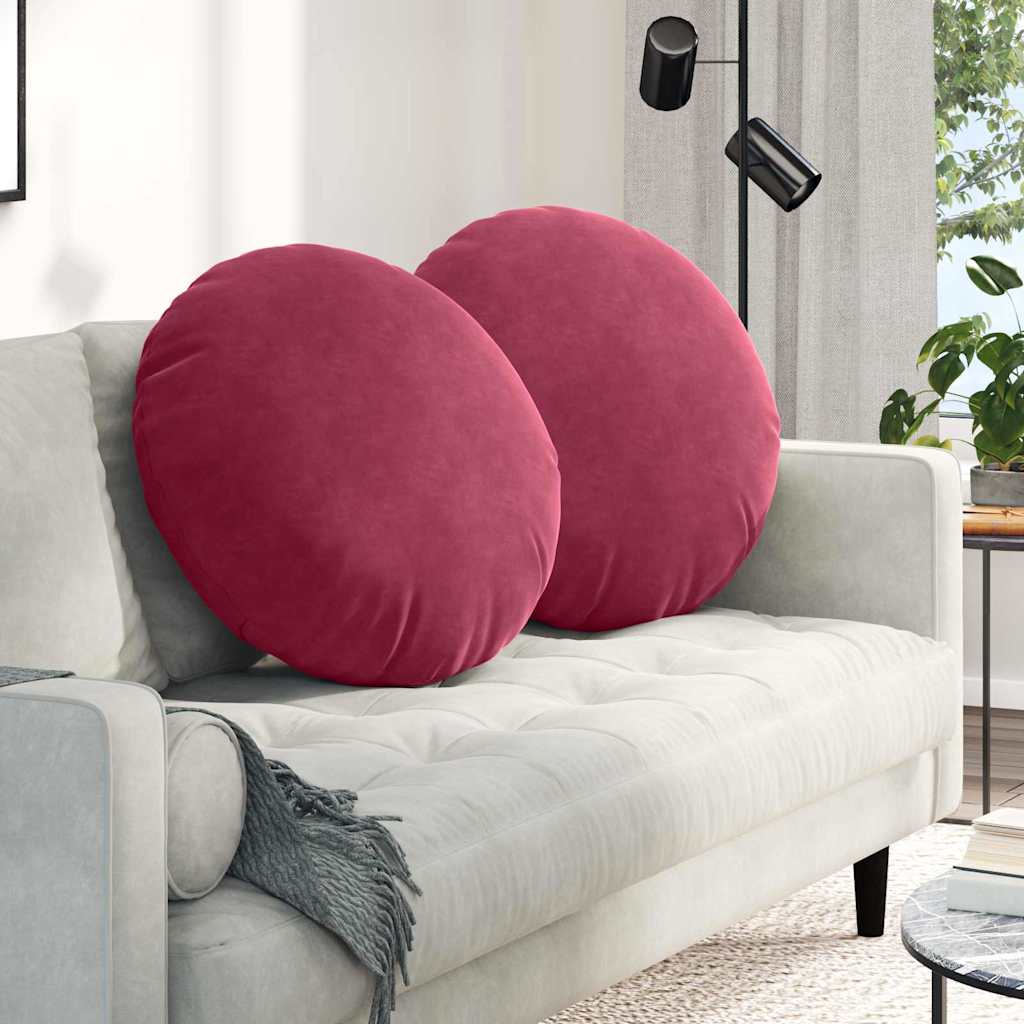 Zitkussens 2 pcs Wijnrood Ø 80 x 29 cm Fluweel is nu te koop bij PeponiXL, paradijselijk wonen!