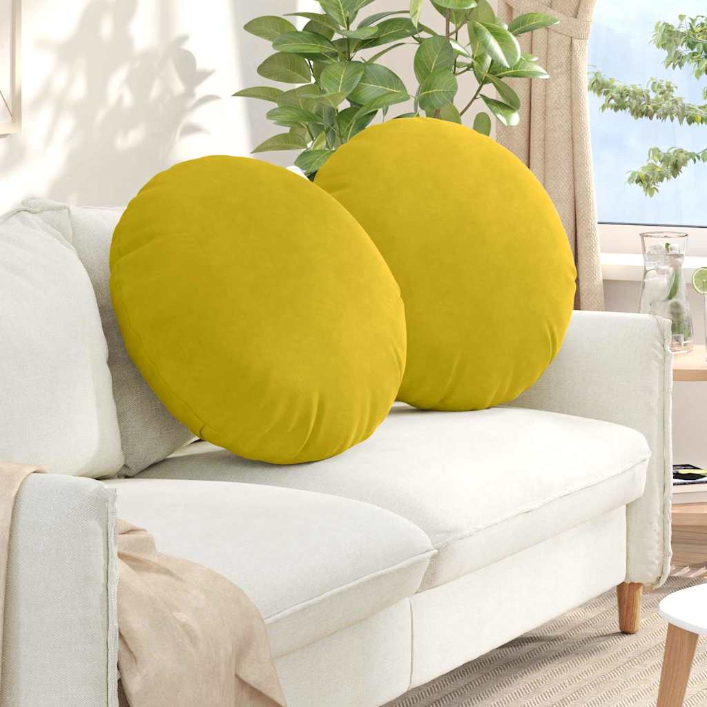 Zitkussens 2 pcs Geel Ø 80 x 29 cm Fluweel is nu te koop bij PeponiXL, paradijselijk wonen!