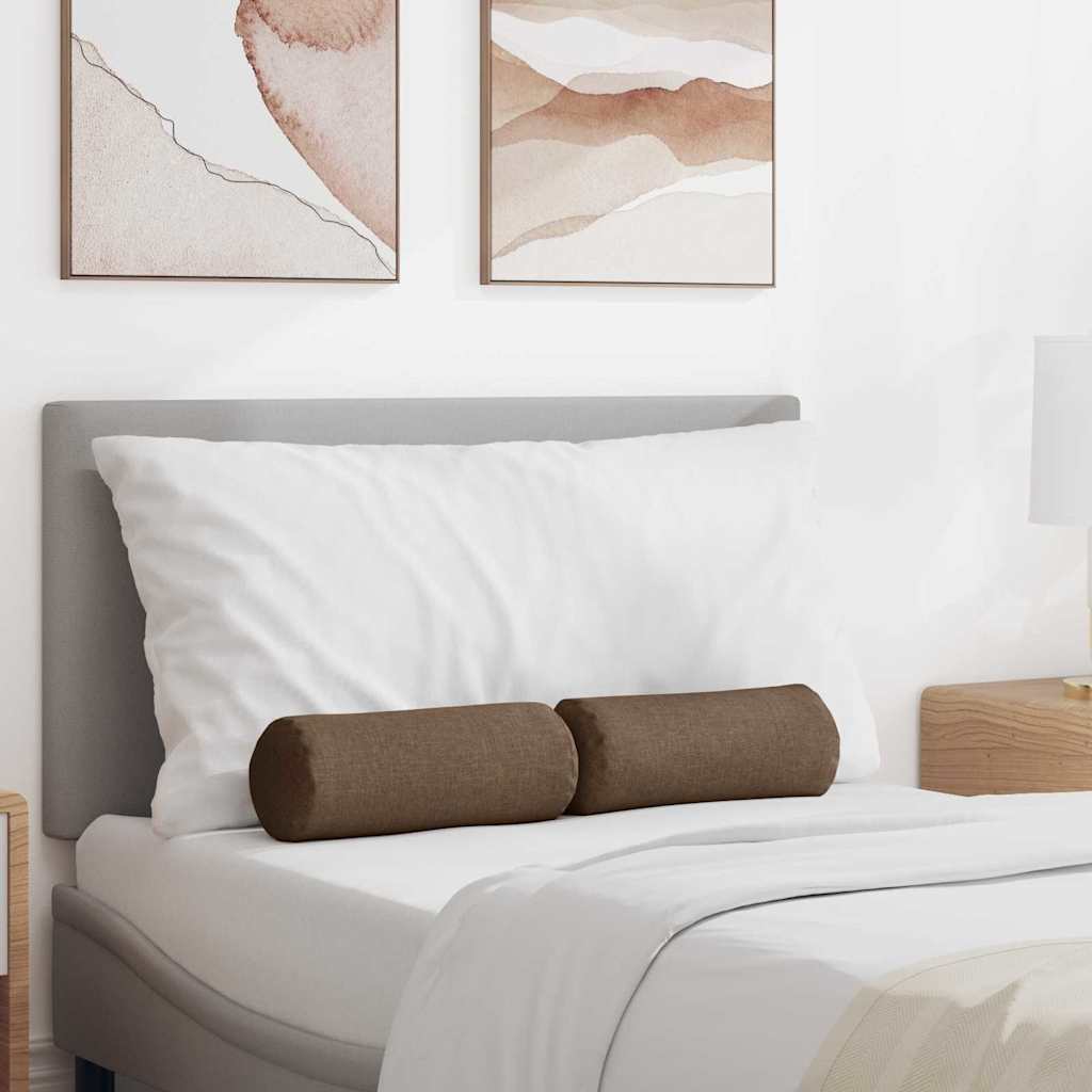 Bolster Kussens 2 stuks Bruin Ø 15 x 40 cm Stof is nu te koop bij PeponiXL, paradijselijk wonen!
