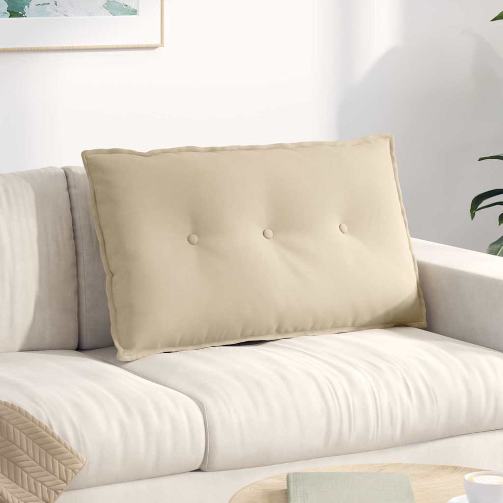 Rugkussen Crème 80 x 50 cm Microvezel Stof is nu te koop bij PeponiXL, paradijselijk wonen!