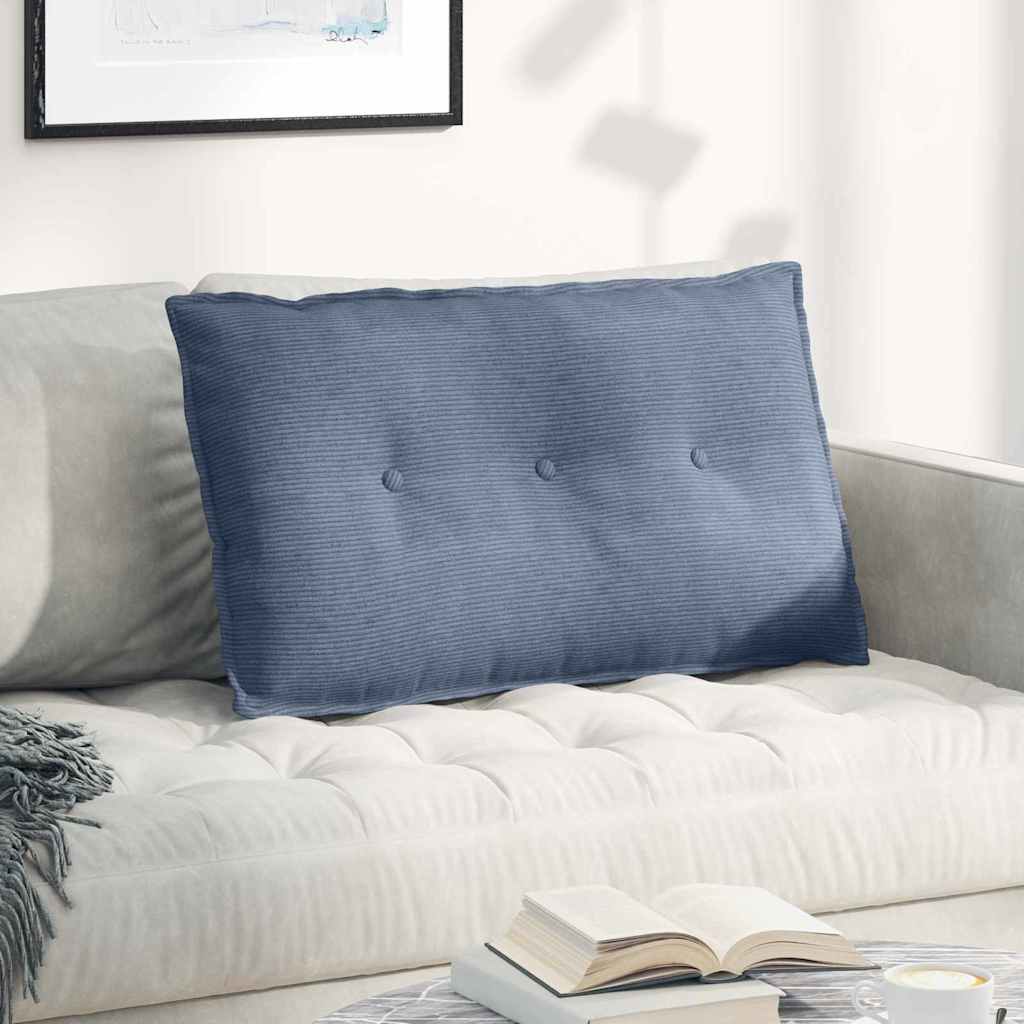 Rugkussen Blauw 80 x 50 cm Cordstof is nu te koop bij PeponiXL, paradijselijk wonen!