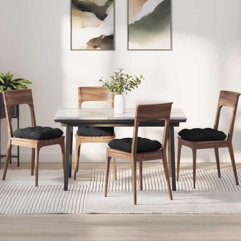 Zitkussens 4 pcs Zwart 40 x 40 x 12 cm Stof is nu te koop bij PeponiXL, paradijselijk wonen!