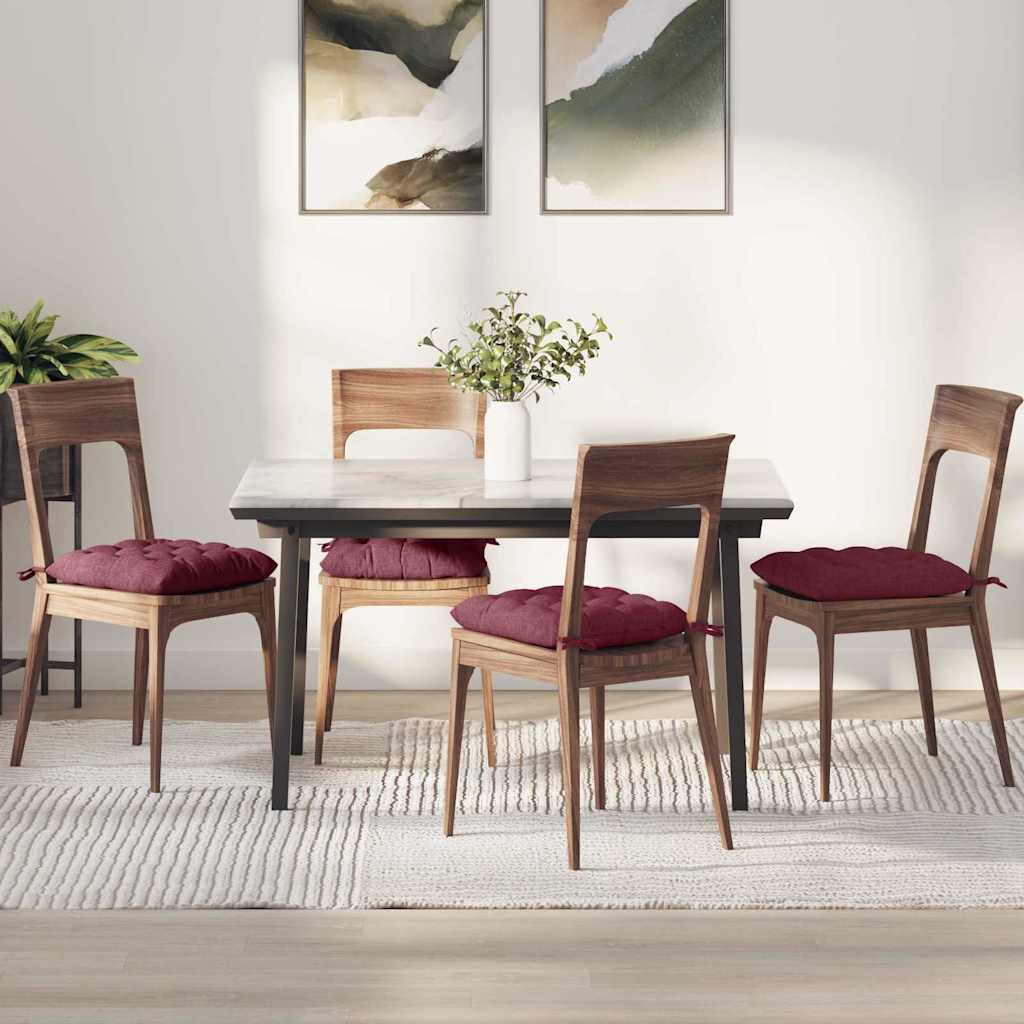 Zitkussens 4 pcs Wijnrood 40 x 40 x 6 cm Stof is nu te koop bij PeponiXL, paradijselijk wonen!