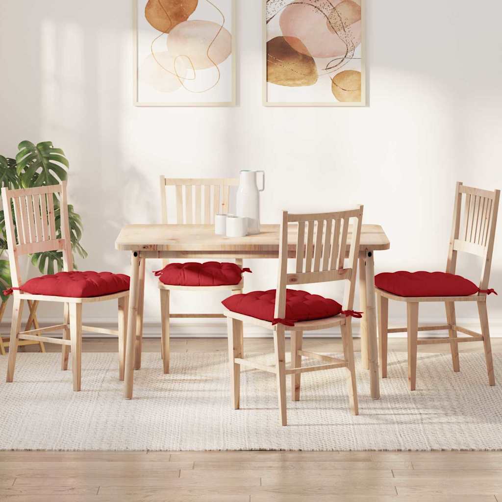 Zitkussens 4 pcs Rood 40 x 40 x 6 cm Stof is nu te koop bij PeponiXL, paradijselijk wonen!