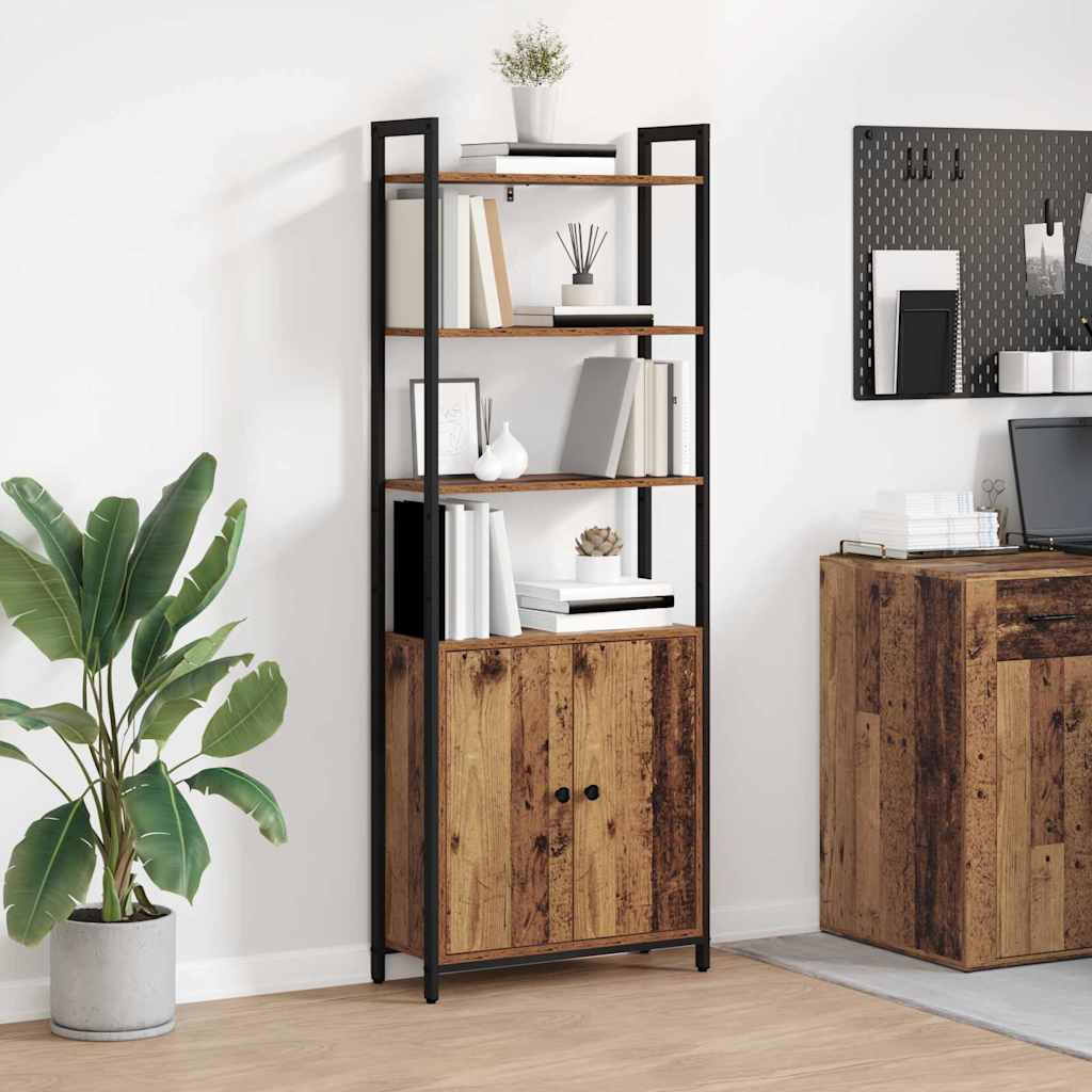 Boekenkast Oud Hout 60 x 24 x 161 cm Bewerkt hout is nu te koop bij PeponiXL, paradijselijk wonen!