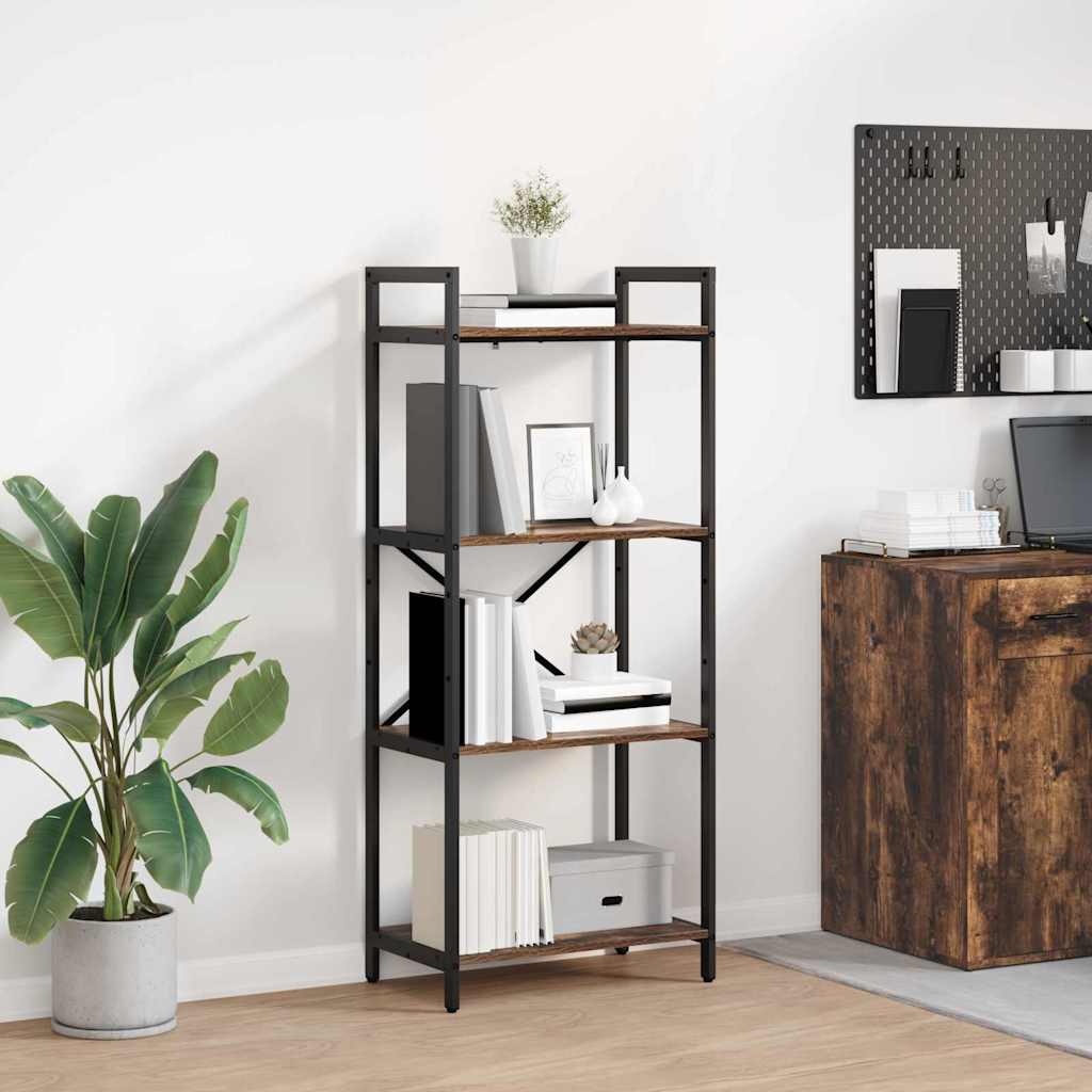 Boekenkast Gerookt eiken 56 x 34 x 133,5 cm Bewerkt hout is nu te koop bij PeponiXL, paradijselijk wonen!