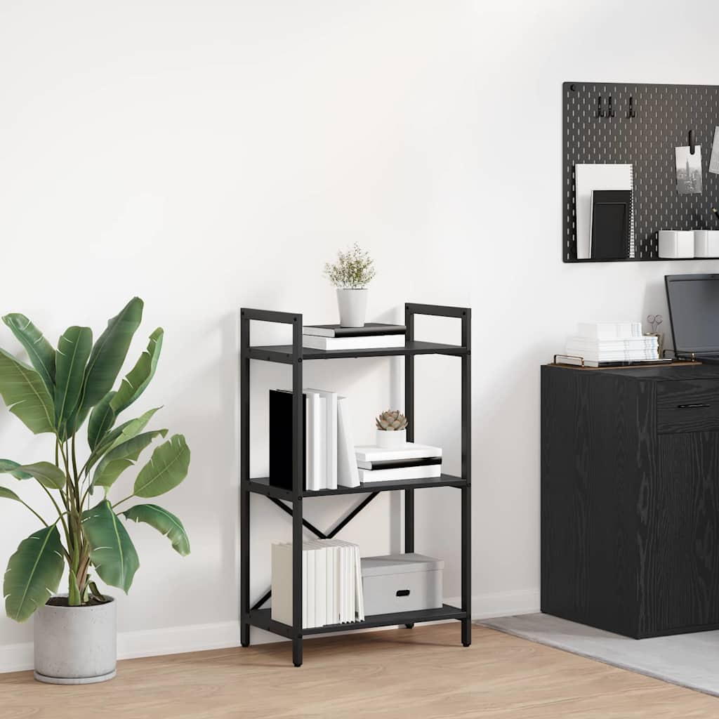Boekenkast Zwart Eiken 56 x 34 x 96 cm Bewerkt hout is nu te koop bij PeponiXL, paradijselijk wonen!